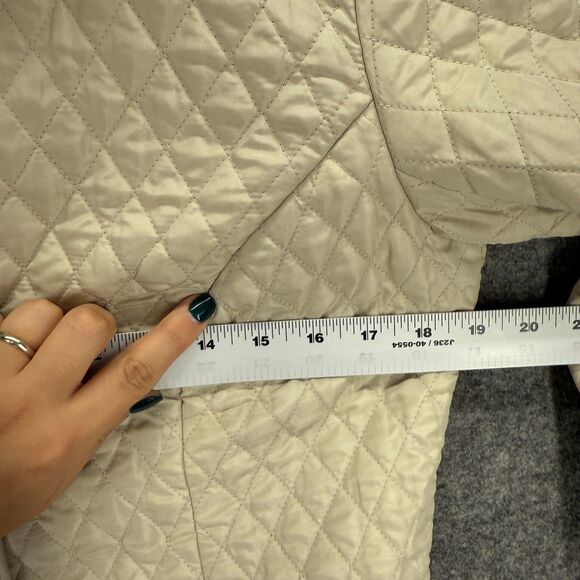 Briggs New York Quilted Jacket Women 10 Beige Button Up Collared Long Sleeve - Picture 4 of 7